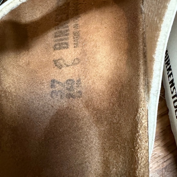 Birkenstock White and Brown Leather Sandals size 37 - Picture 5 of 5